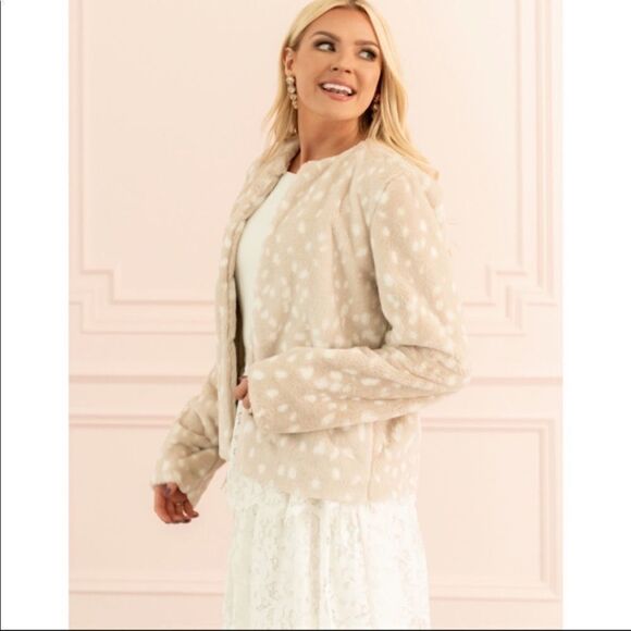 NWT Rachel Parcell Jackets & Coats Print Faux Fur Jacket - Picture 2 of 12